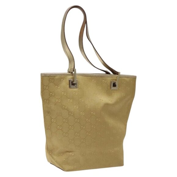 GUCCI GG Canvas Tote Bag Gold 002 1099 Auth nb079 - Picture 2 of 15